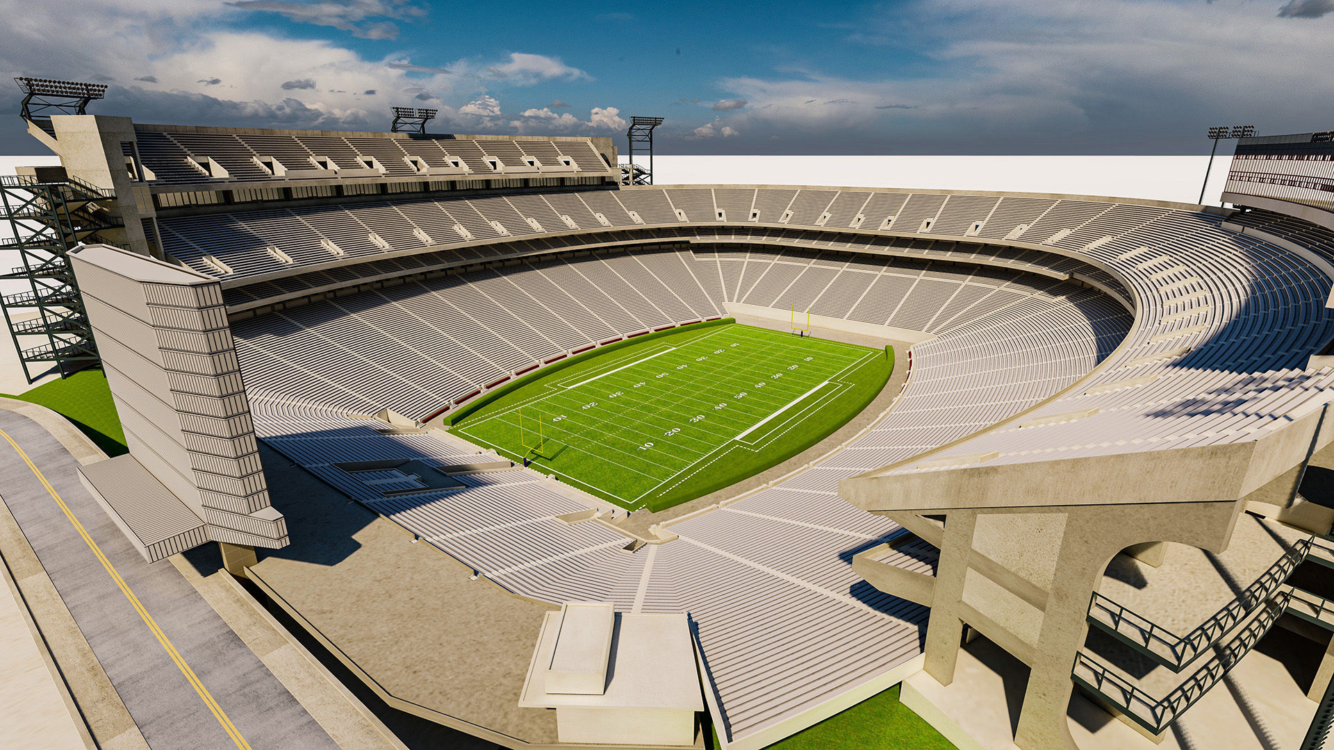 Sanford Stadium Georgia USA Low-poly 3D model_2