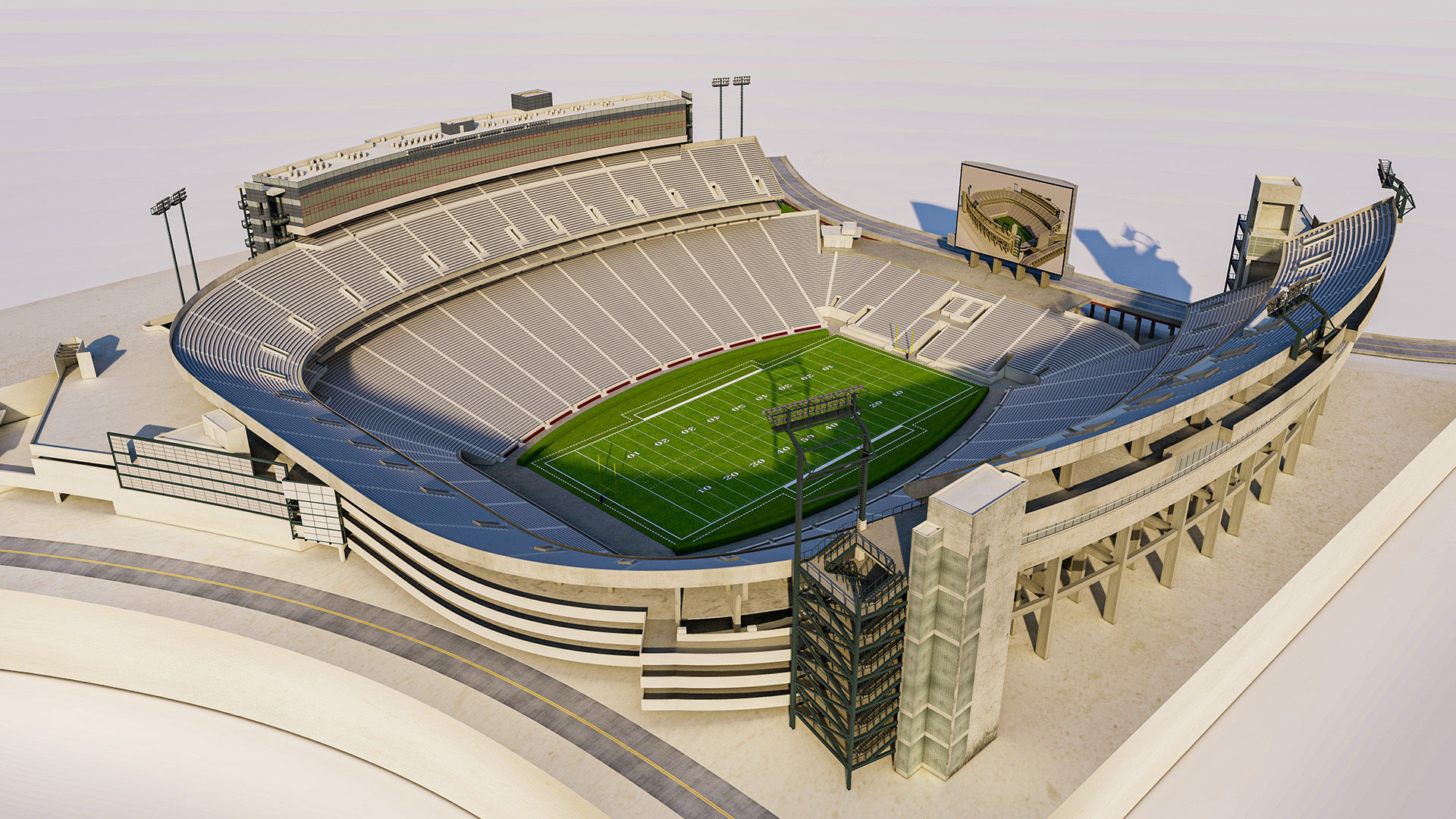 Sanford Stadium Georgia USA Low-poly 3D model_19