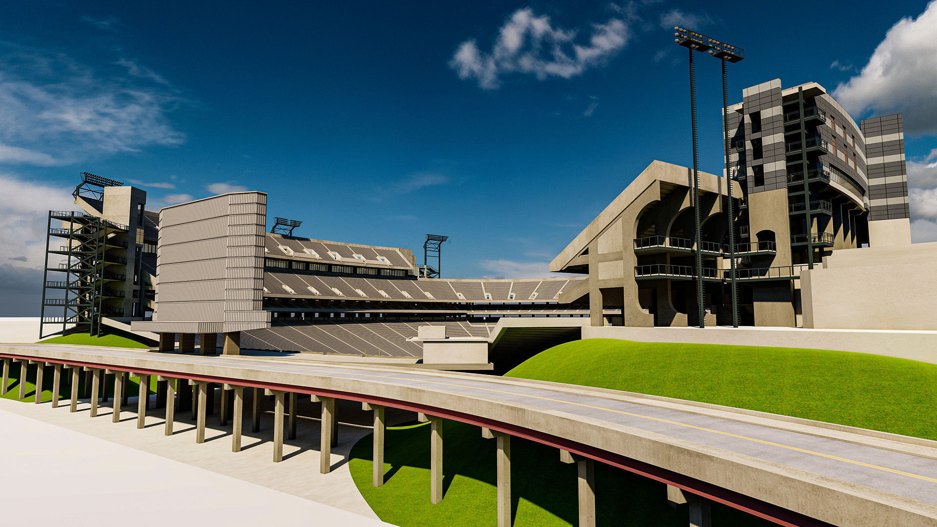 Sanford Stadium Georgia USA Low-poly 3D model_8