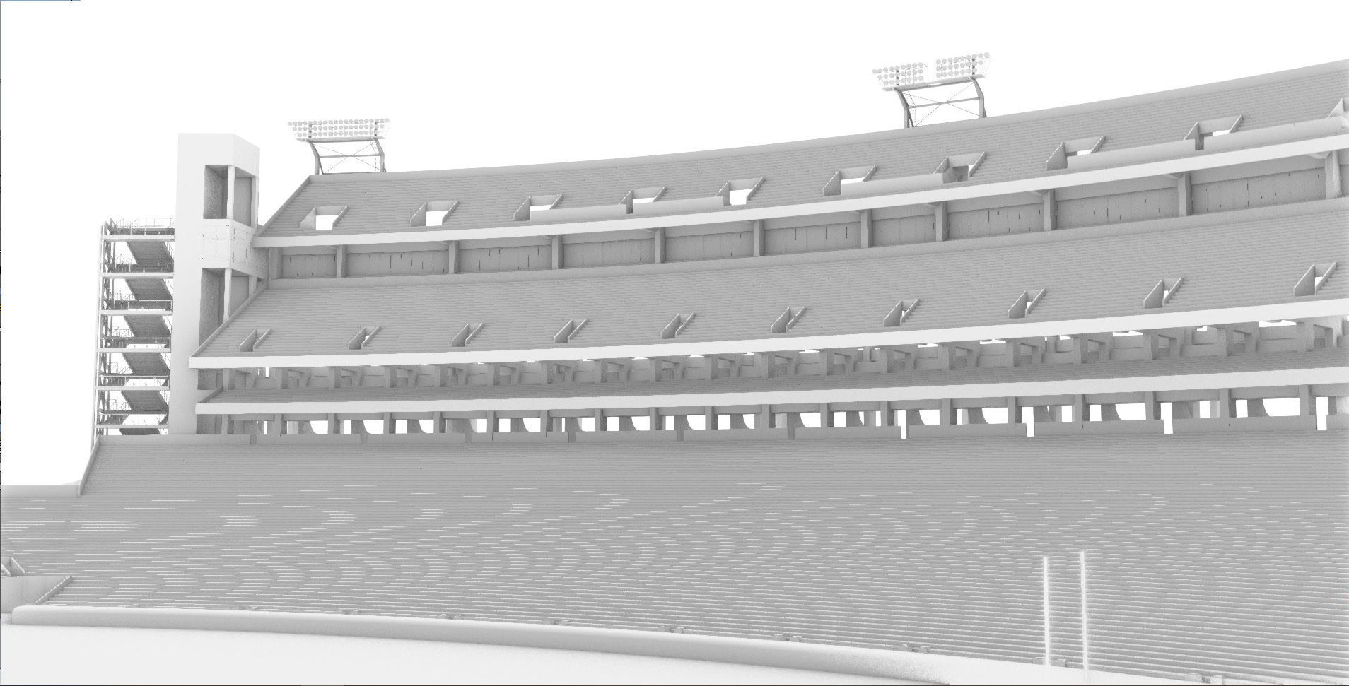 Sanford Stadium Georgia USA Low-poly 3D model_32
