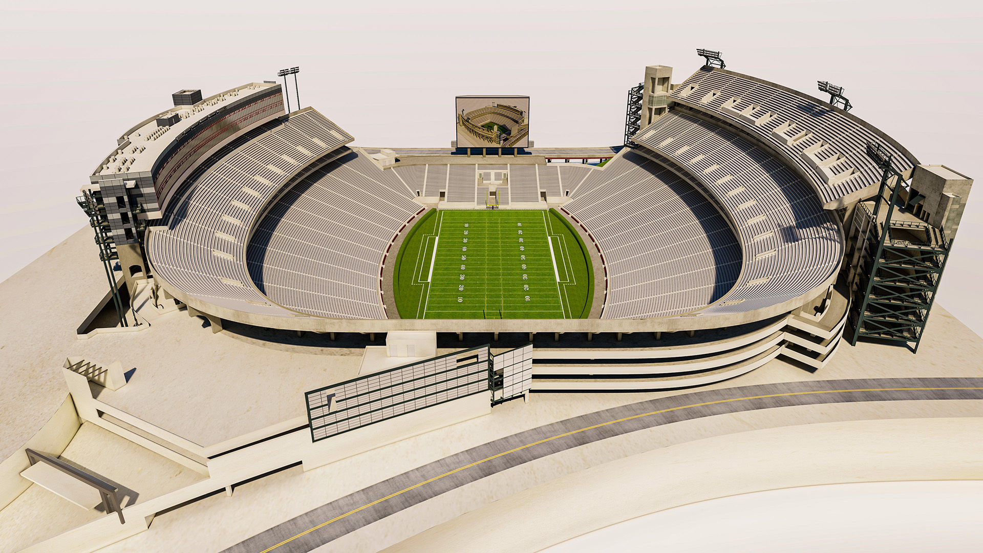 Sanford Stadium Georgia USA Low-poly 3D model_20
