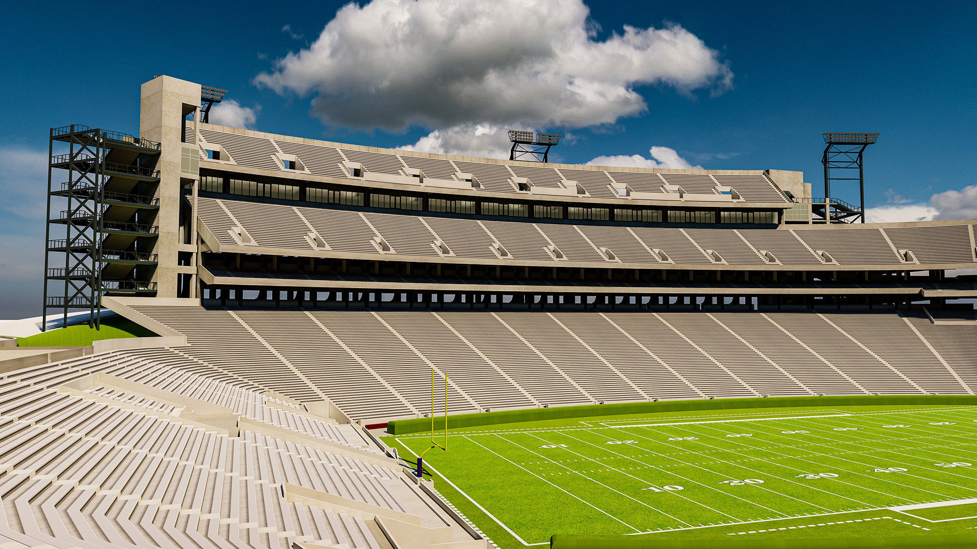 Sanford Stadium Georgia USA Low-poly 3D model_12
