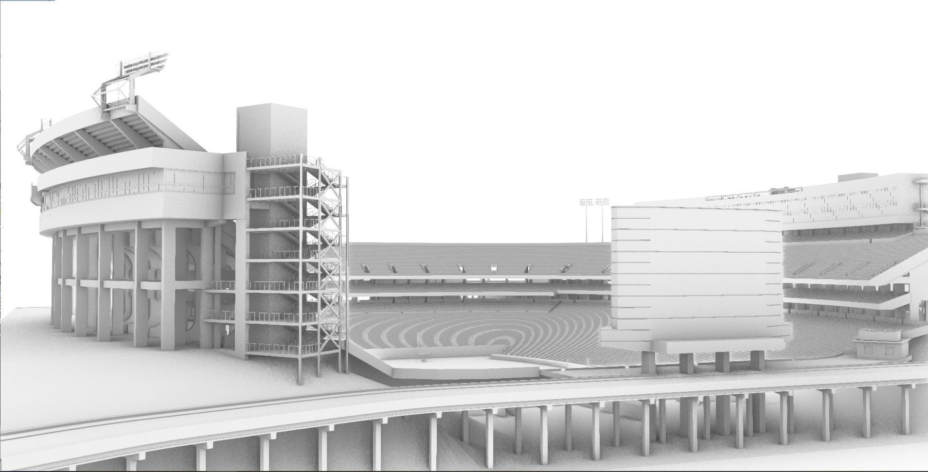 Sanford Stadium Georgia USA Low-poly 3D model_30