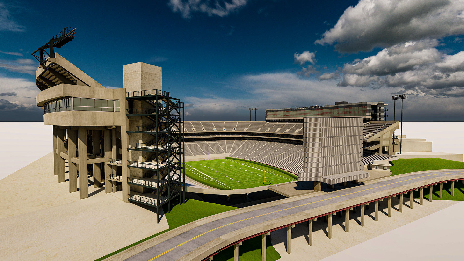 Sanford Stadium Georgia USA Low-poly 3D model_23