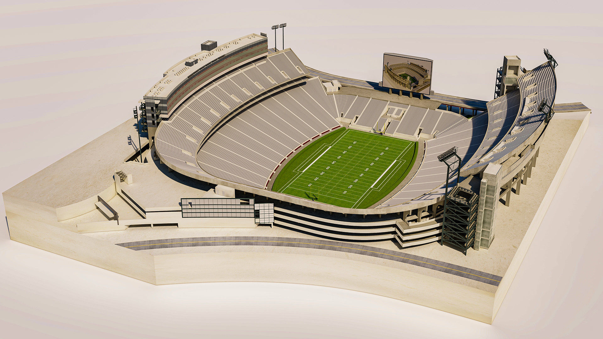 Sanford Stadium Georgia USA Low-poly 3D model_22