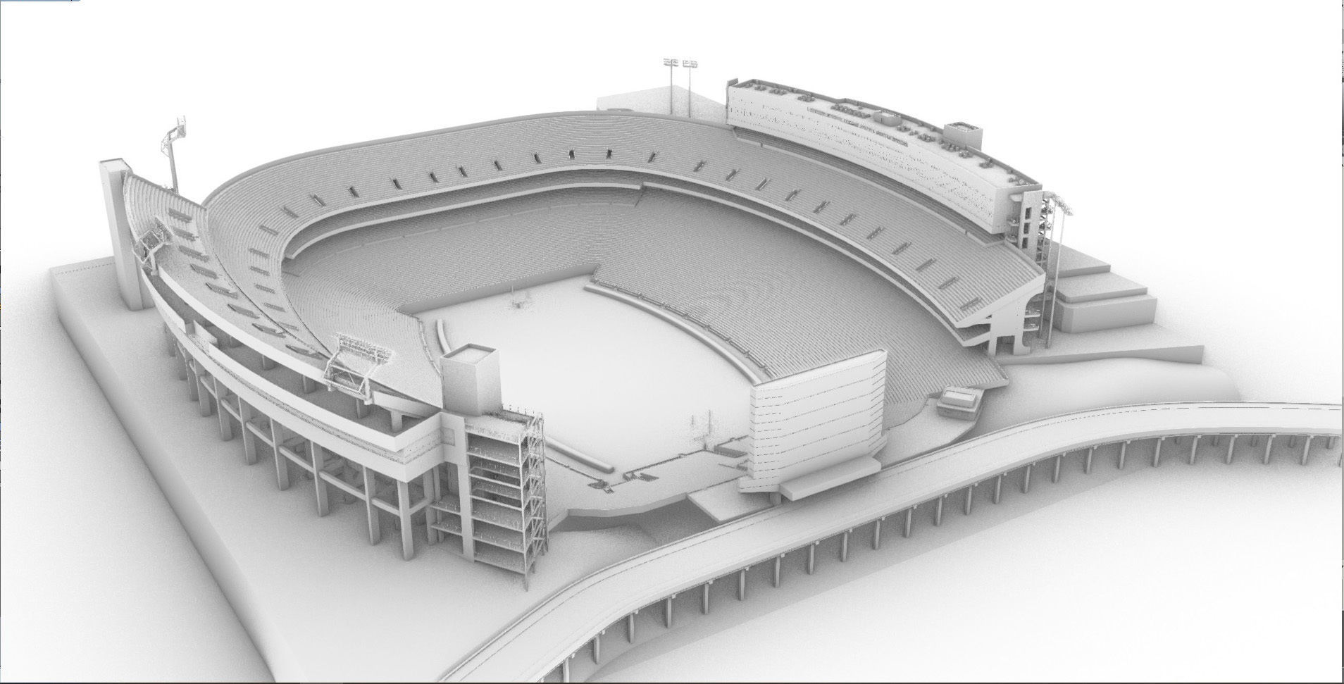 Sanford Stadium Georgia USA Low-poly 3D model_3