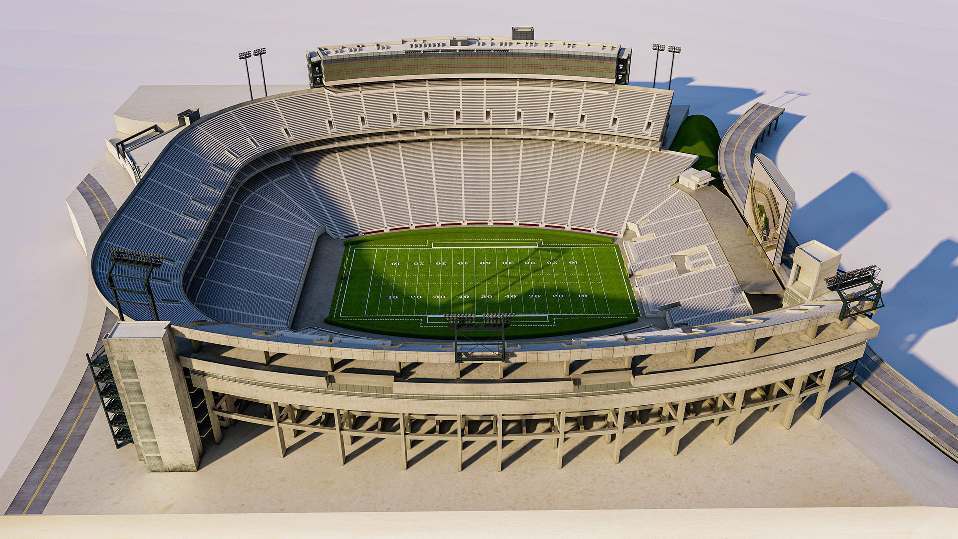 Sanford Stadium Georgia USA Low-poly 3D model_25