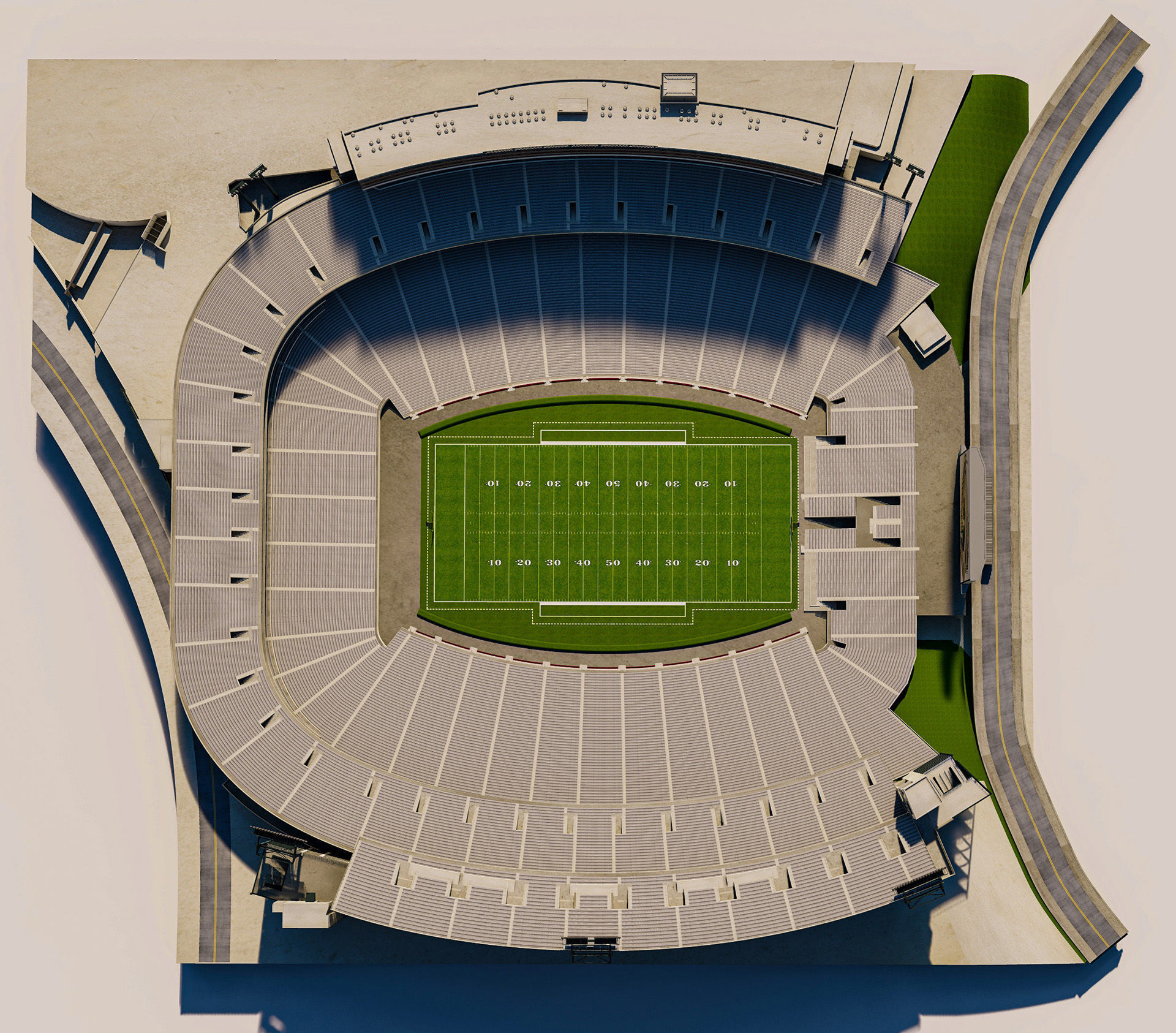 Sanford Stadium Georgia USA Low-poly 3D model_26