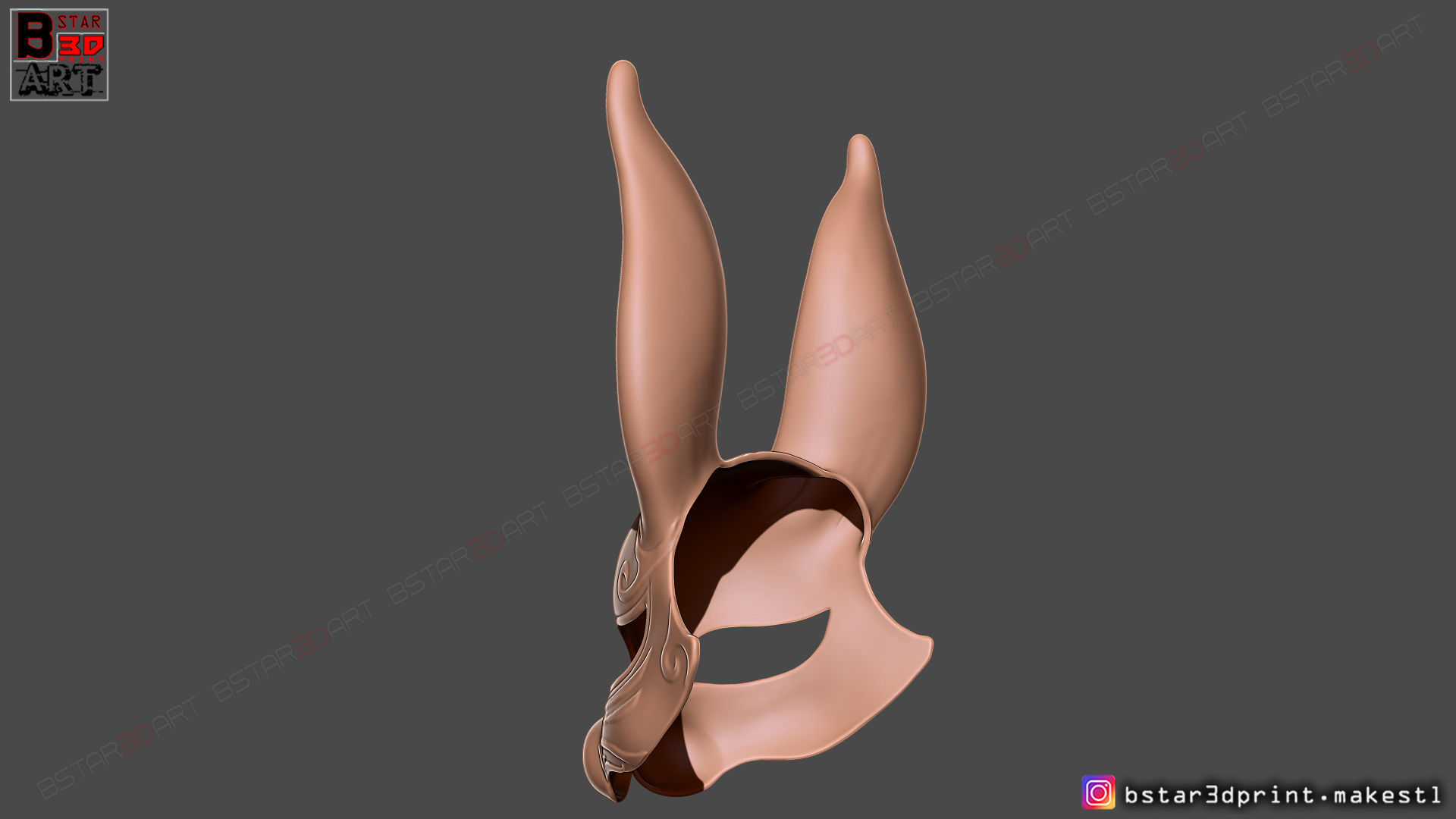  Rabbit Mask - Fox Mask - Bunny Mask - Demon Kitsune Cosplay  3D print model_10