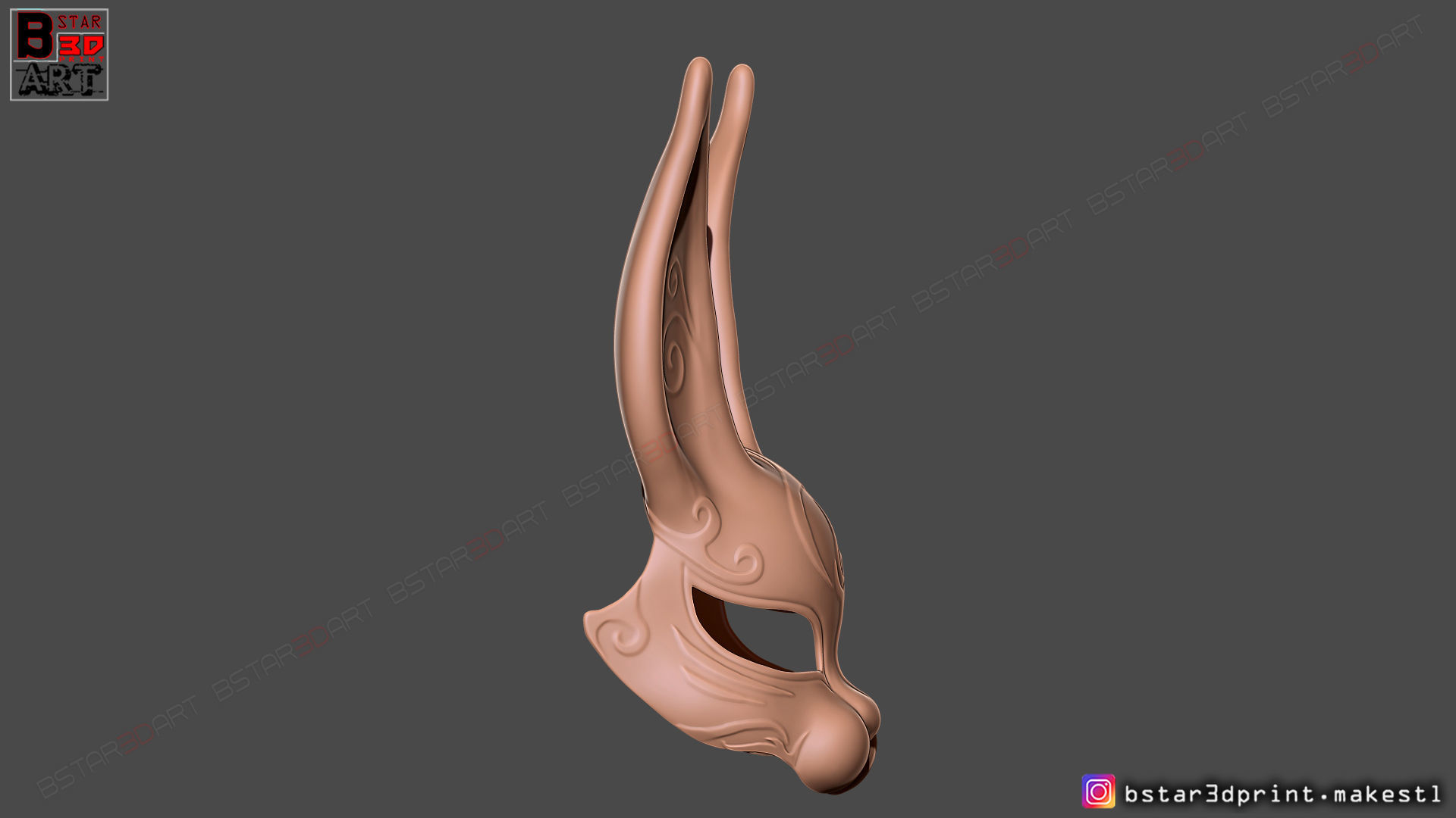  Rabbit Mask - Fox Mask - Bunny Mask - Demon Kitsune Cosplay  3D print model_13