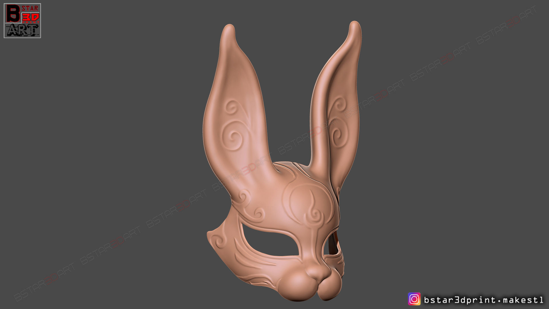  Rabbit Mask - Fox Mask - Bunny Mask - Demon Kitsune Cosplay  3D print model_14