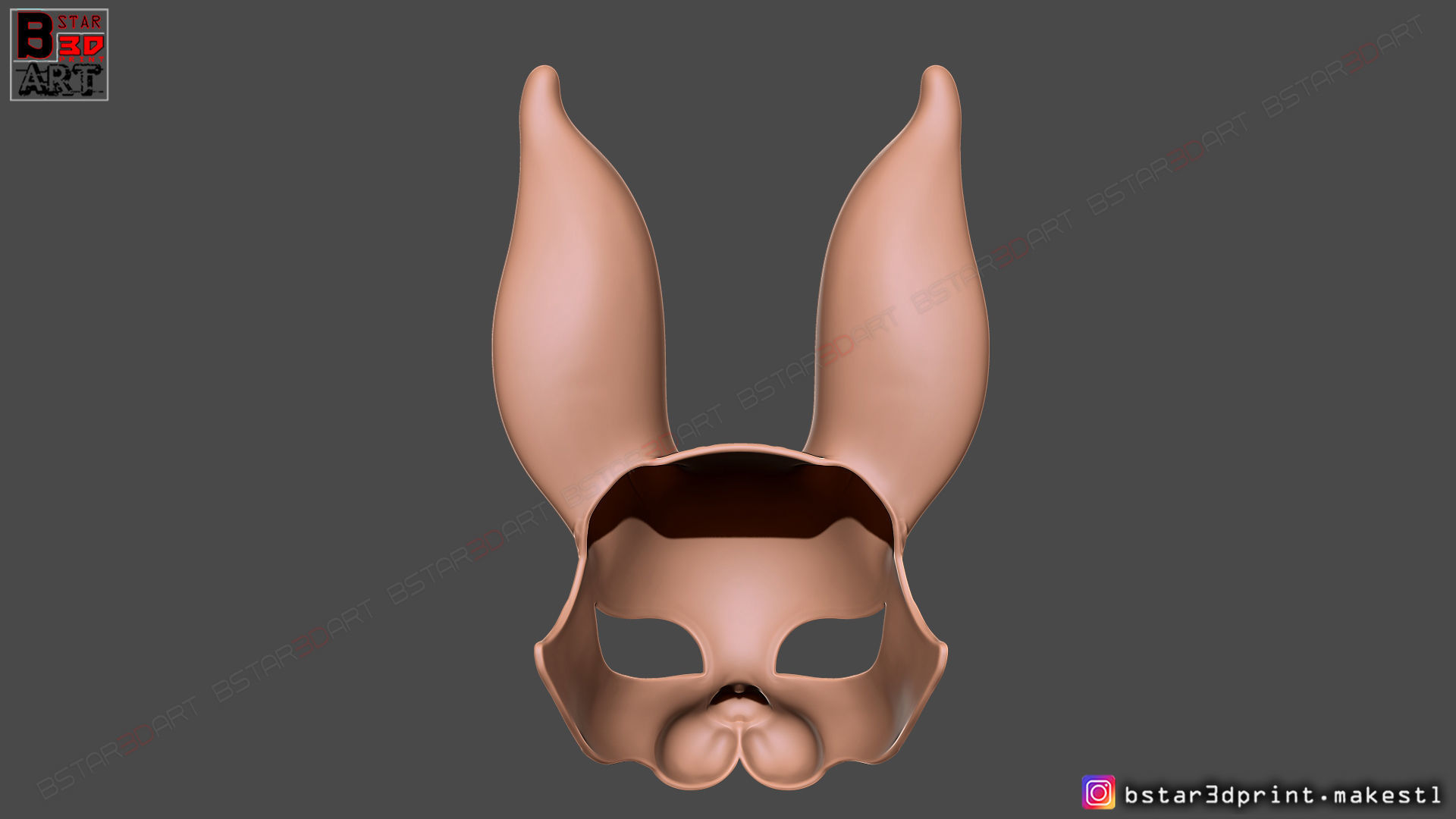  Rabbit Mask - Fox Mask - Bunny Mask - Demon Kitsune Cosplay  3D print model_11