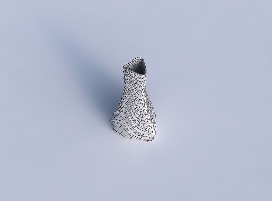 Vase puffy triangle with curved horizontal wavy sections 3D print model_6
