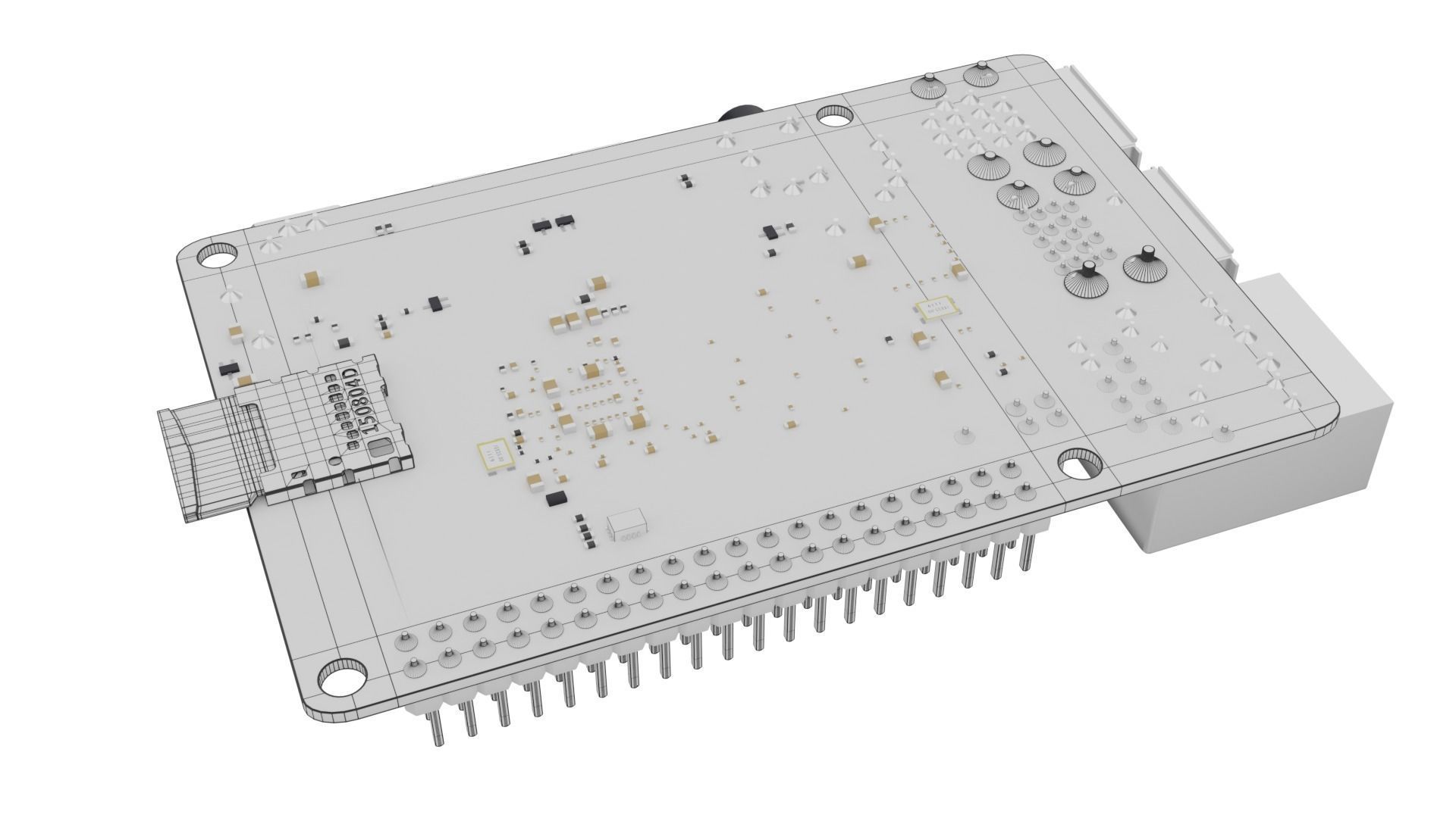 Raspberry pi 4 Low-poly 3D model_9