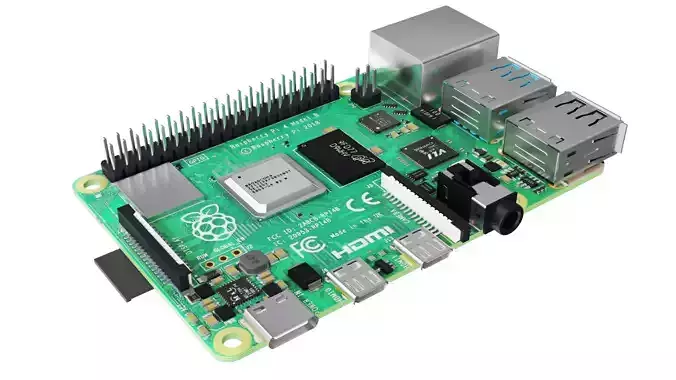 Raspberry pi 4 Low-poly 3D model