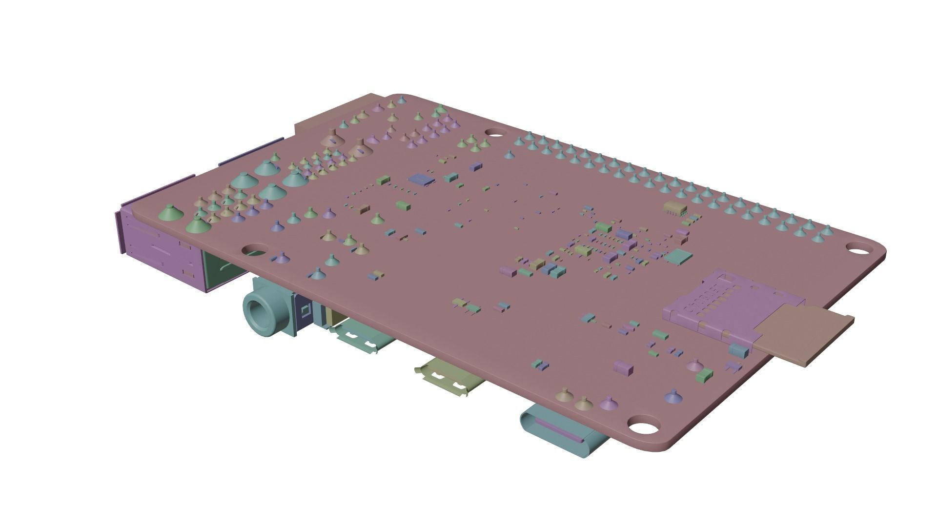 Raspberry pi 4 Low-poly 3D model_12