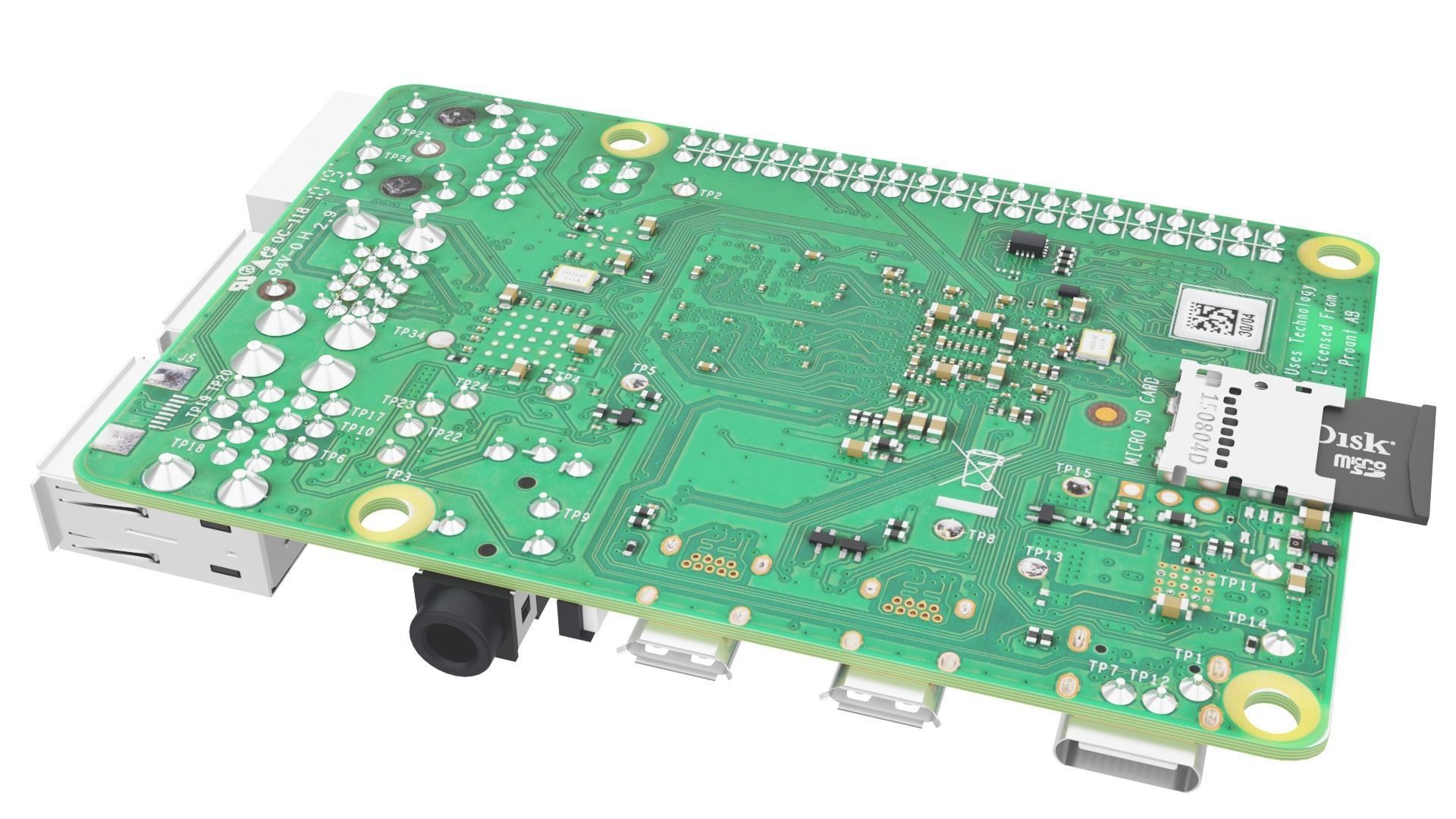 Raspberry pi 4 Low-poly 3D model_3