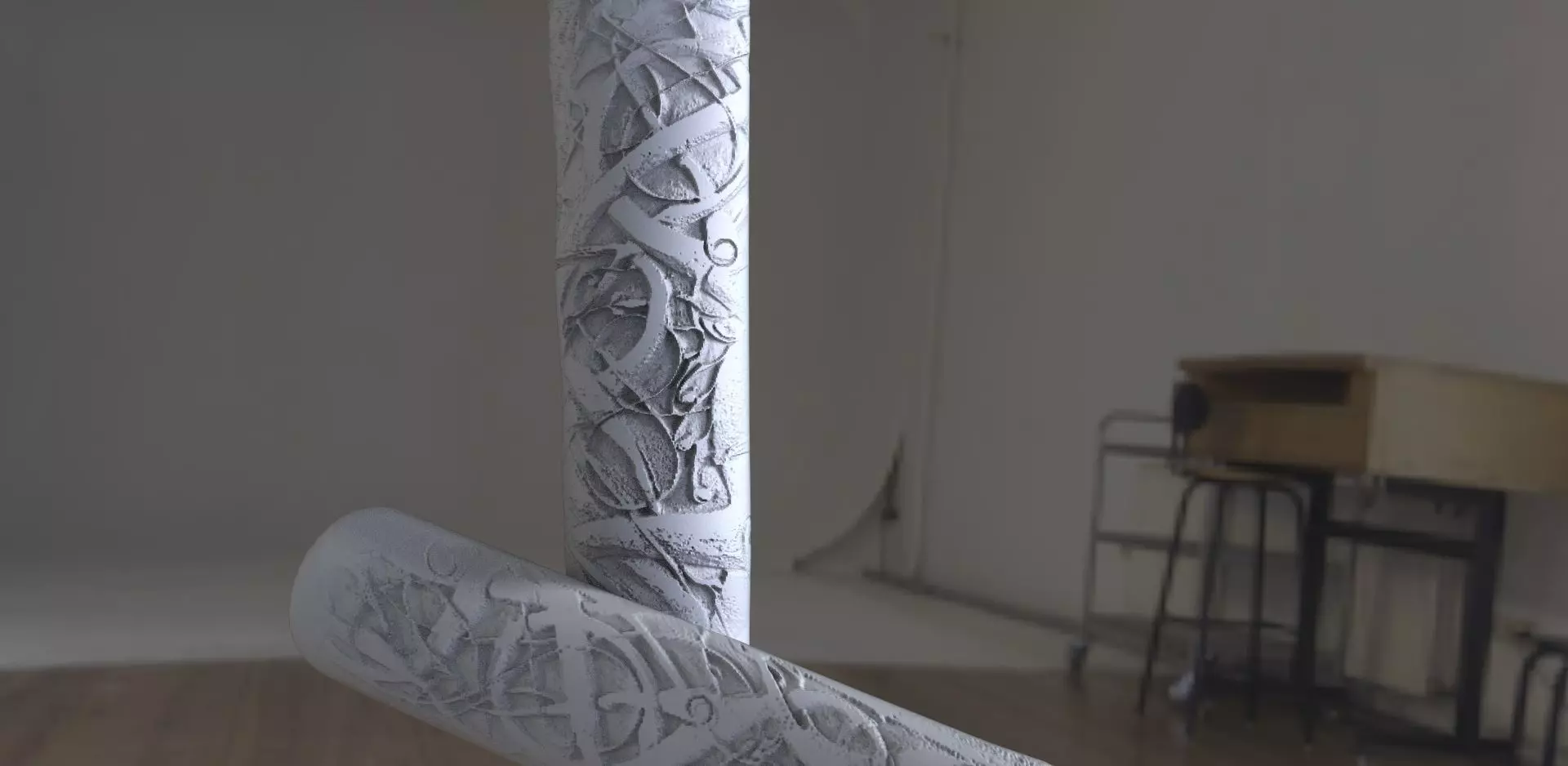 Viking stone pillars 3D model_0