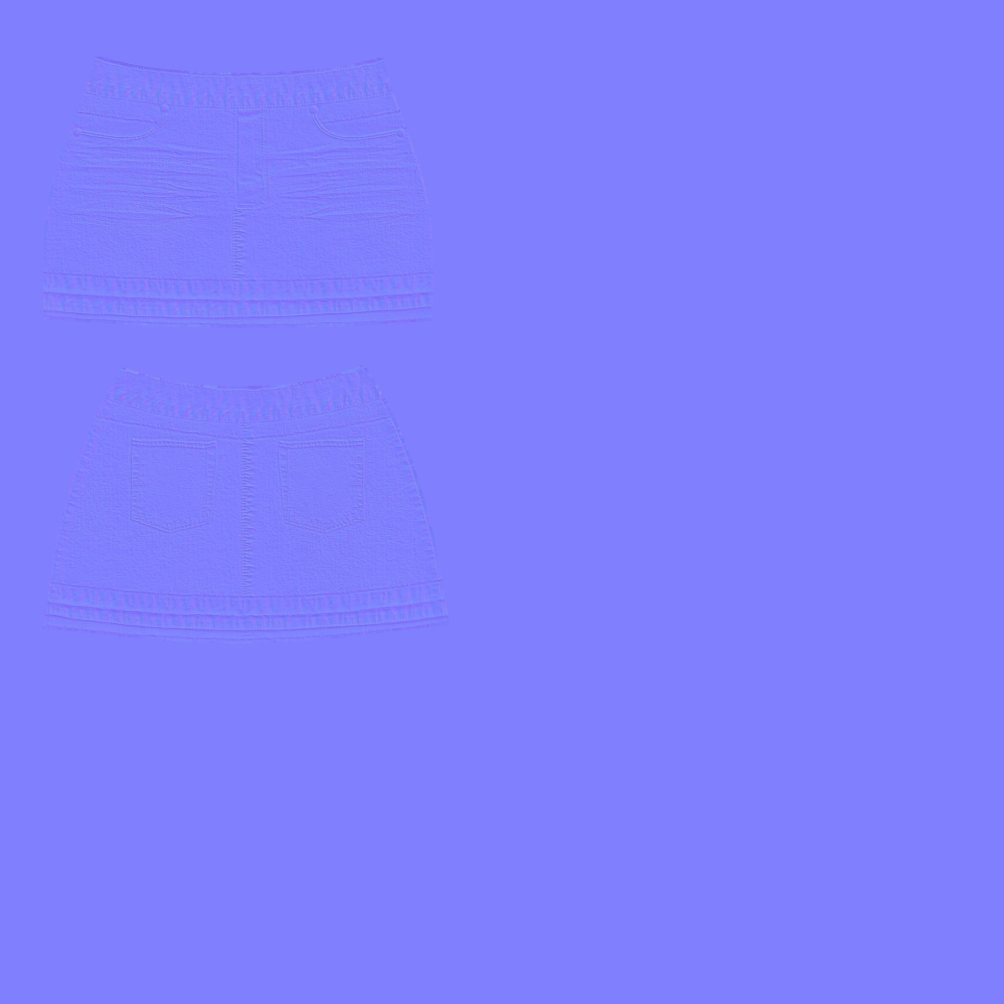 Mini Denim Skirt With Belt Outfit Low-poly 3D model_5