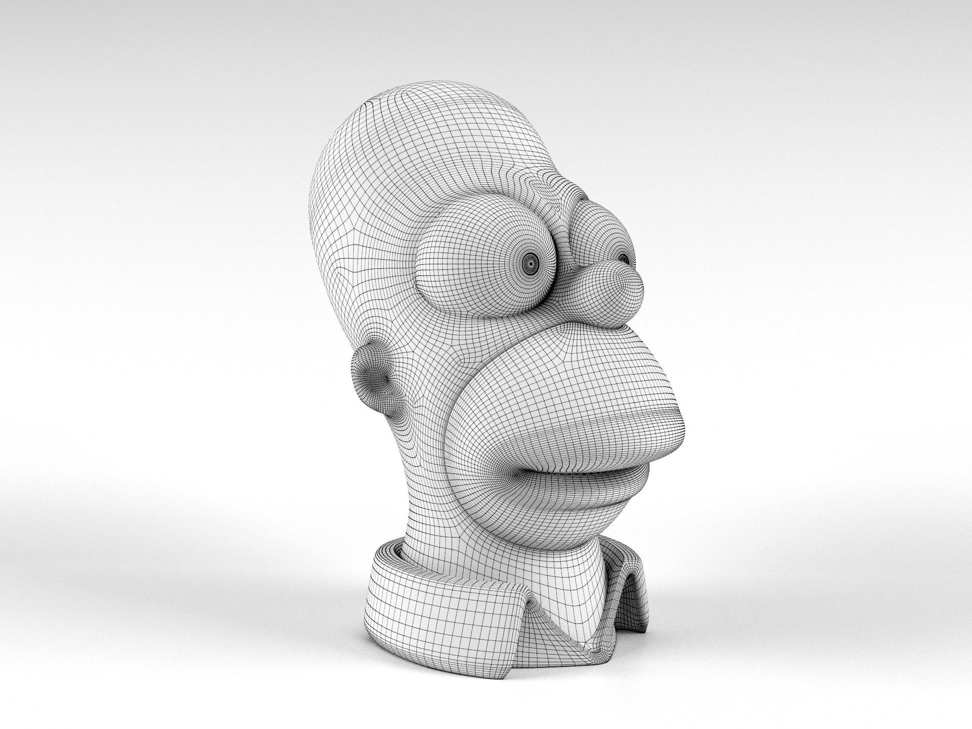 Homer head with monkey 3D print model_6