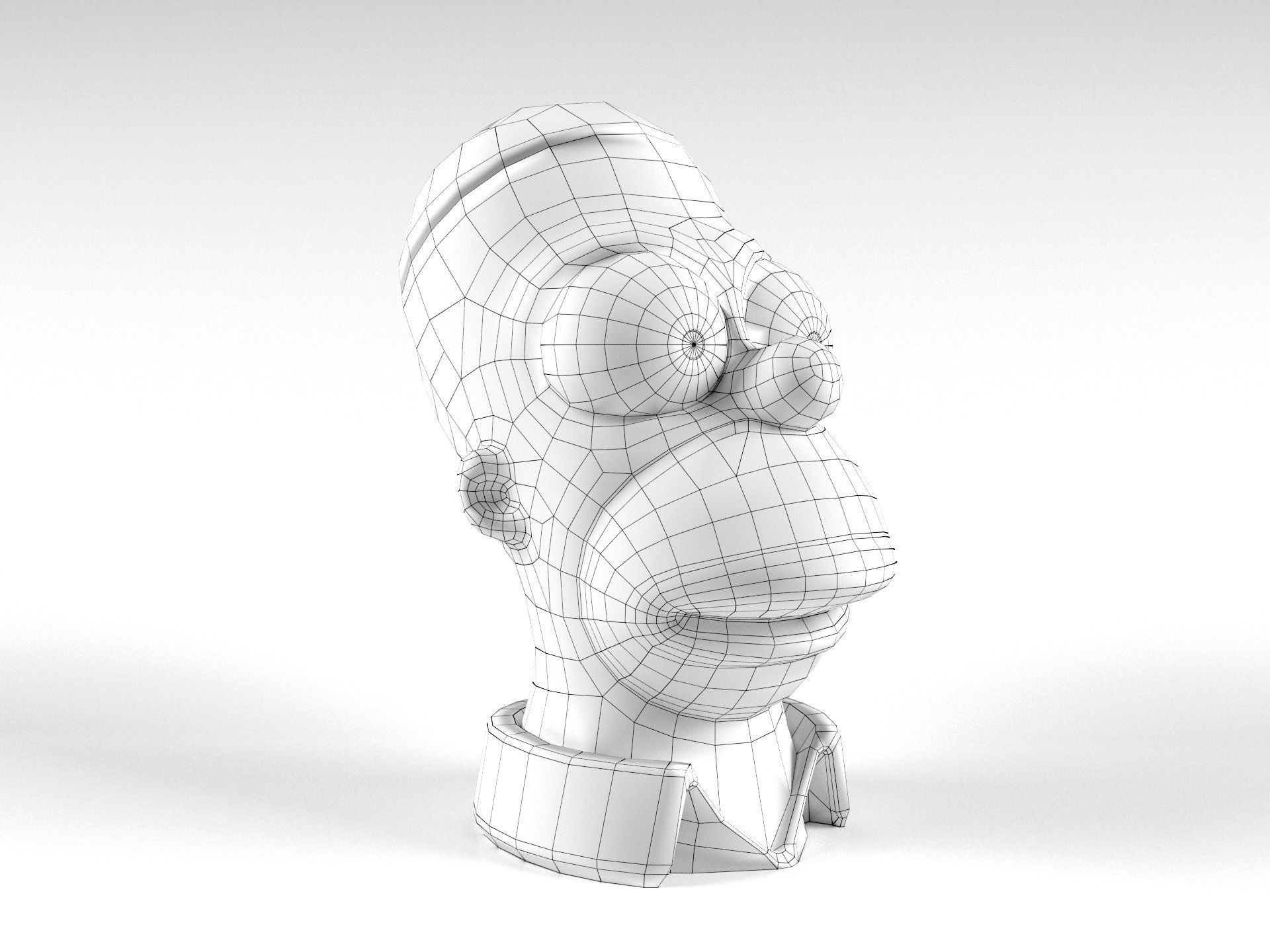 Homer head with monkey 3D print model_4