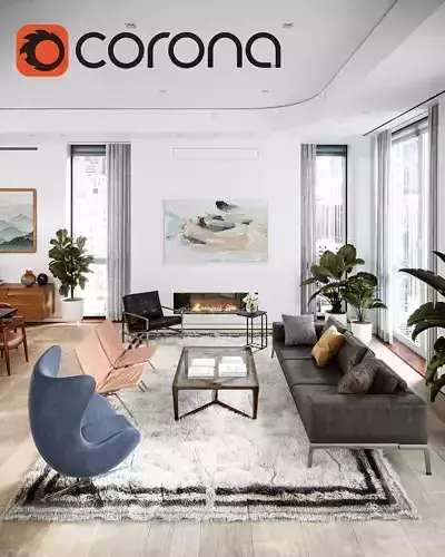 Living Room Full Scene 3D model