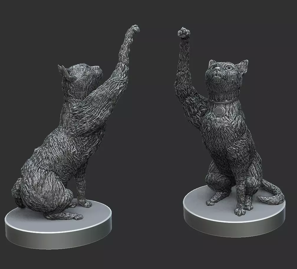 cat 3d model pair of statues 3D print model