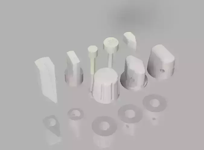 Airbus A320 WXR TCAS and CHRONO Knobs  3D print model