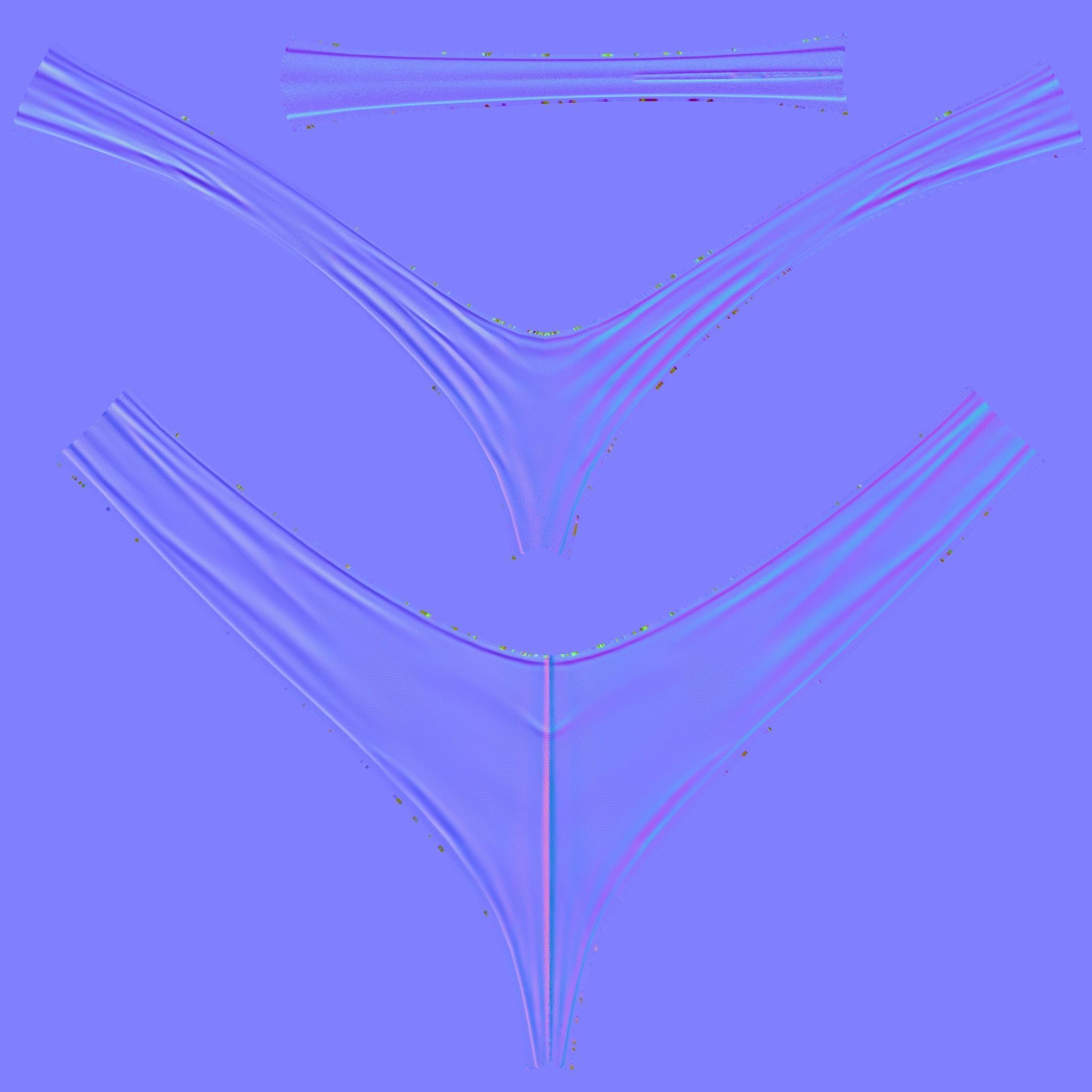 Shiny Leather V Shape Micro Shorts Low-poly 3D model_6