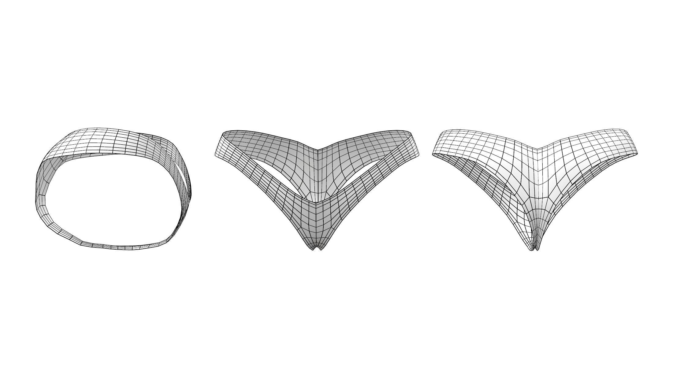 Shiny Leather V Shape Micro Shorts Low-poly 3D model_2