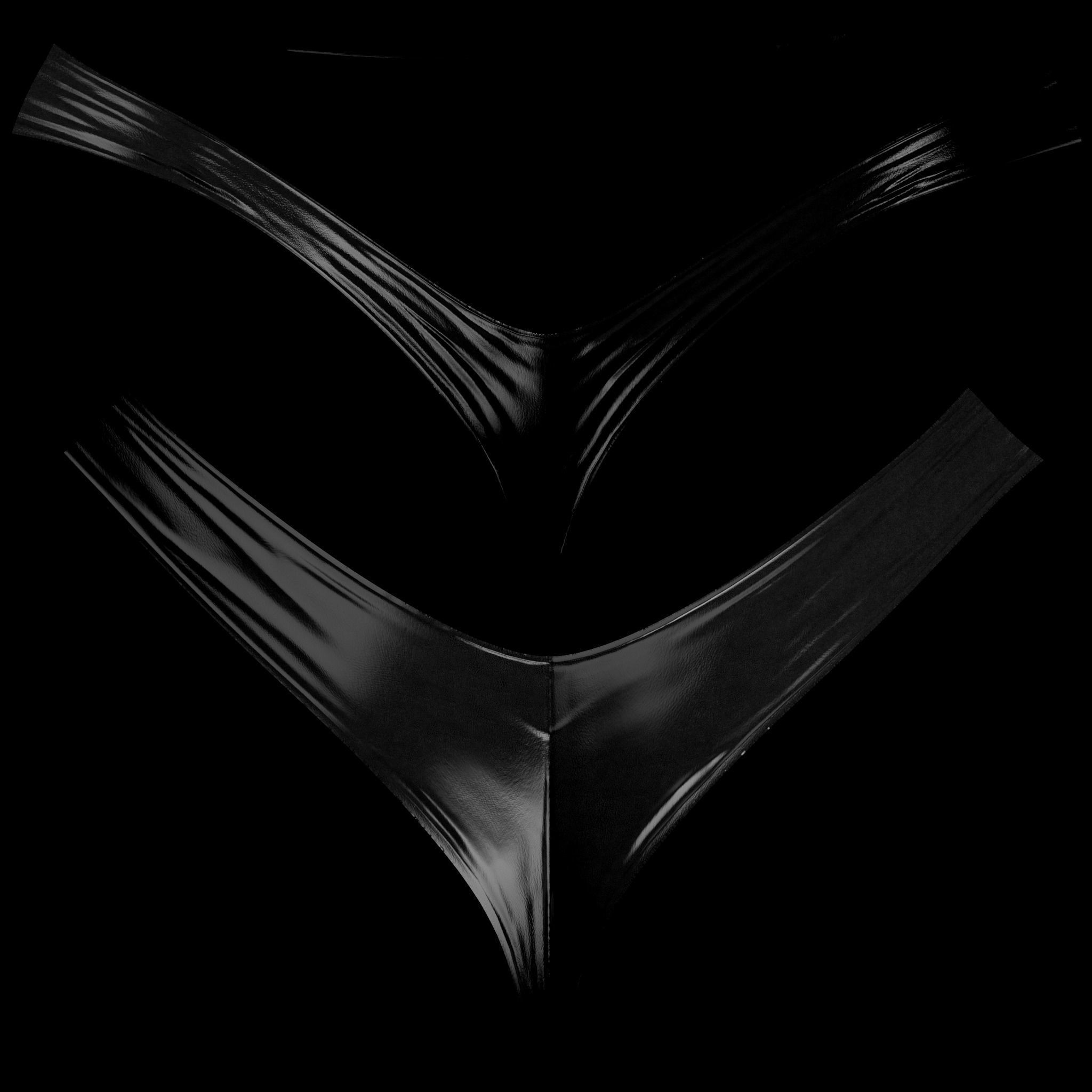 Shiny Leather V Shape Micro Shorts Low-poly 3D model_7