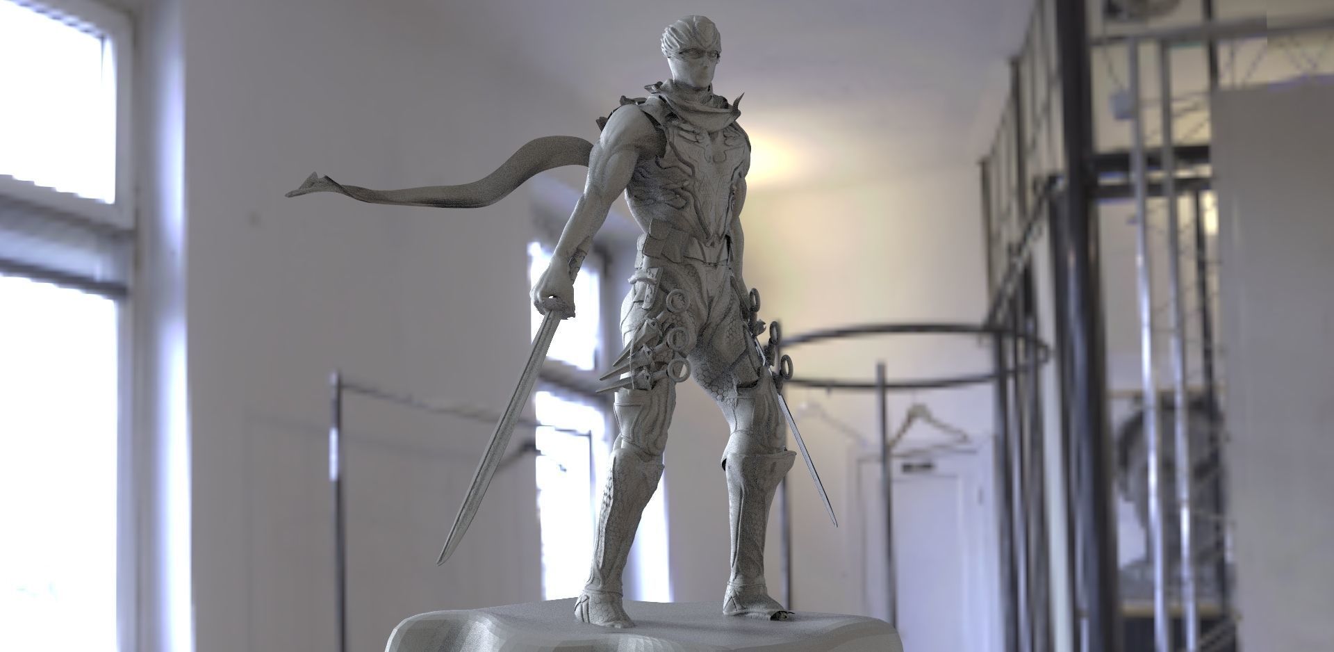 Ninja sword wielding man 3D model_5