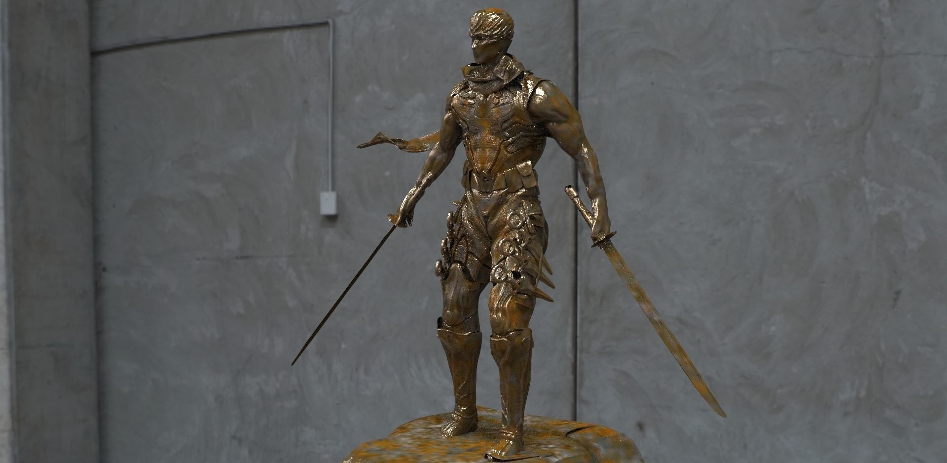 Ninja sword wielding man 3D model_2