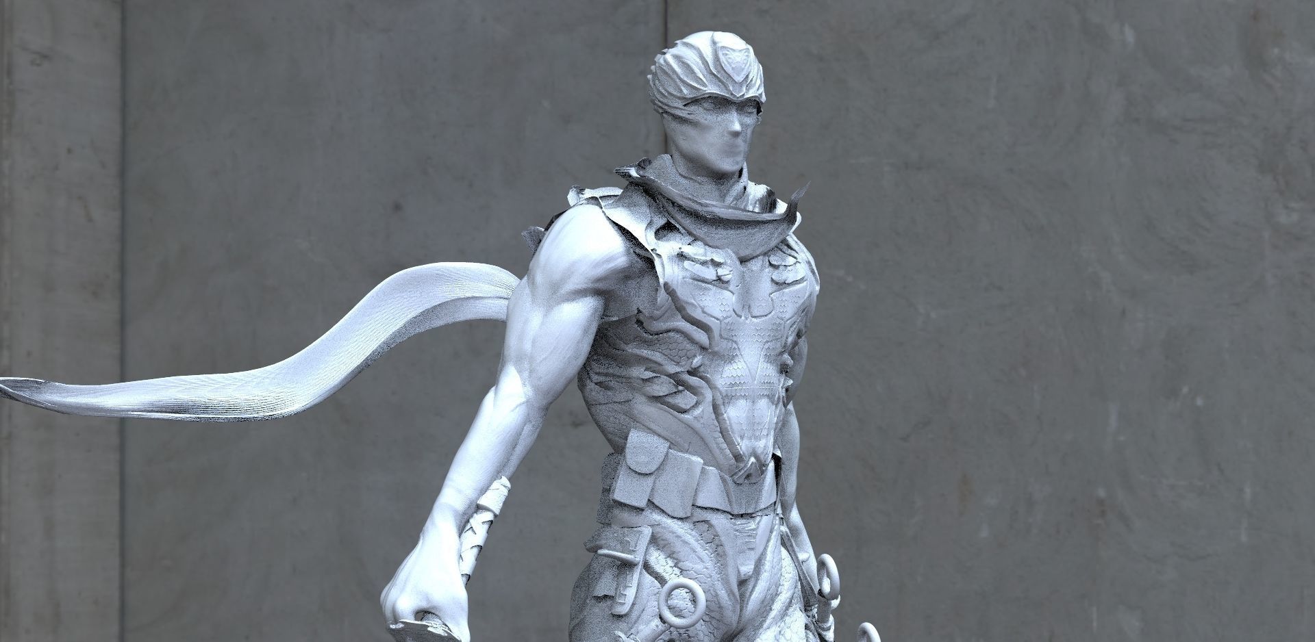 Ninja sword wielding man 3D model_4