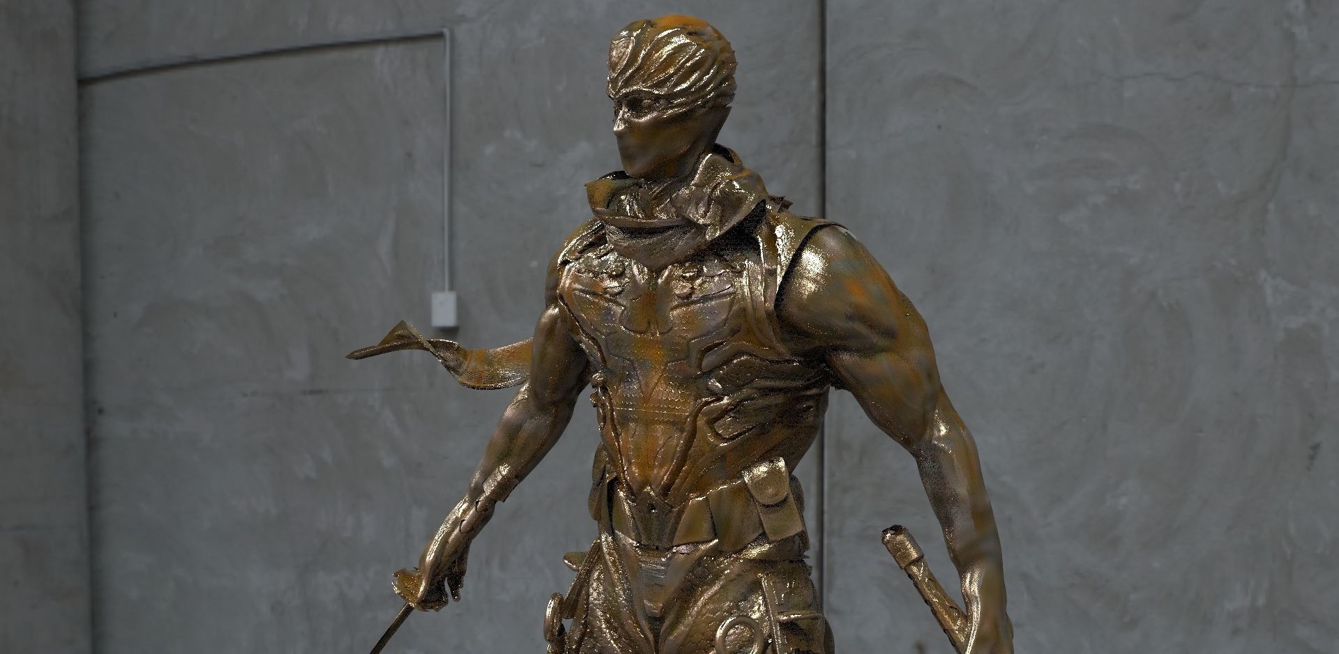 Ninja sword wielding man 3D model_3