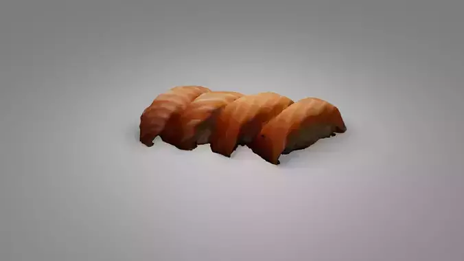 Scanned salmon sushi pieces