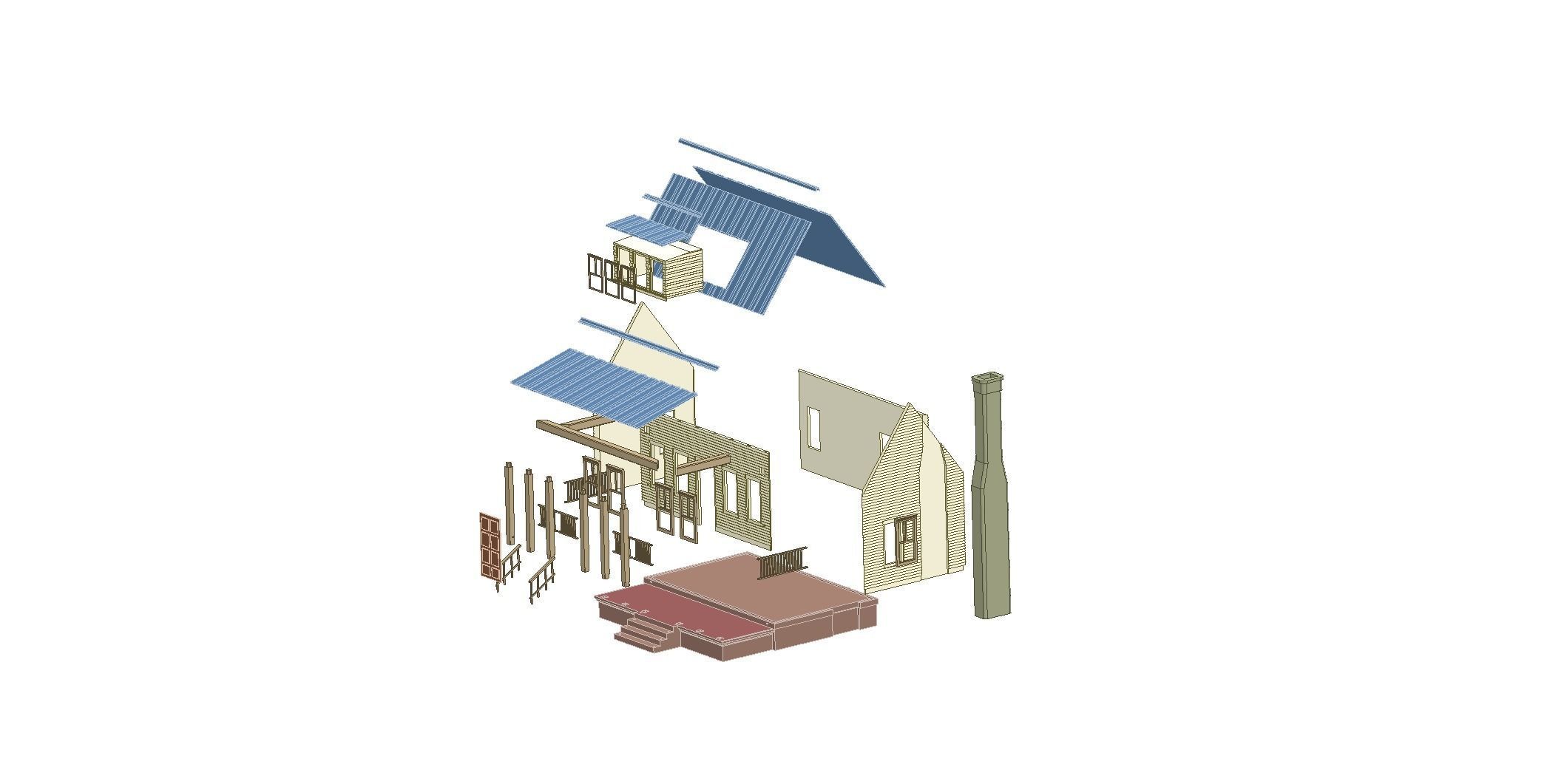 House 3D print model plans 3D print model_3