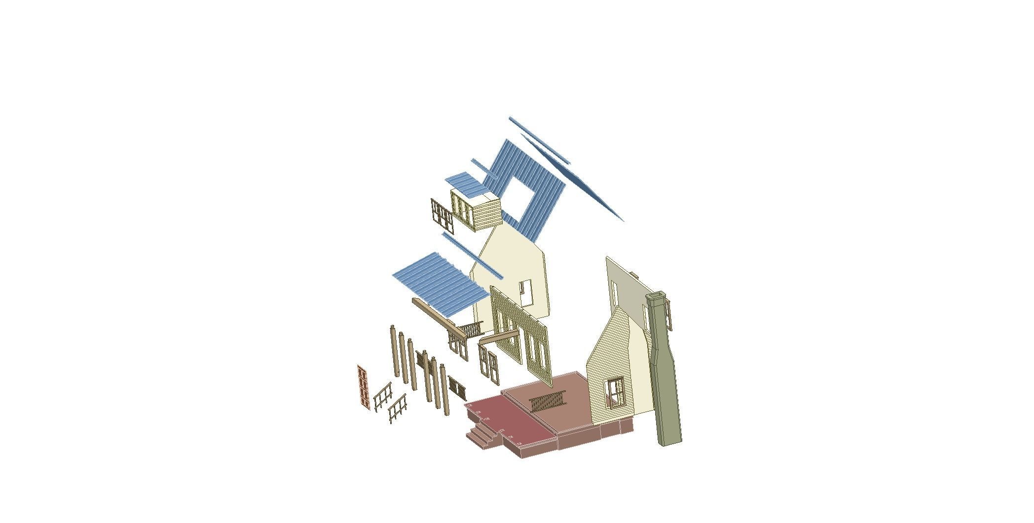 House 3D print model plans 3D print model_5