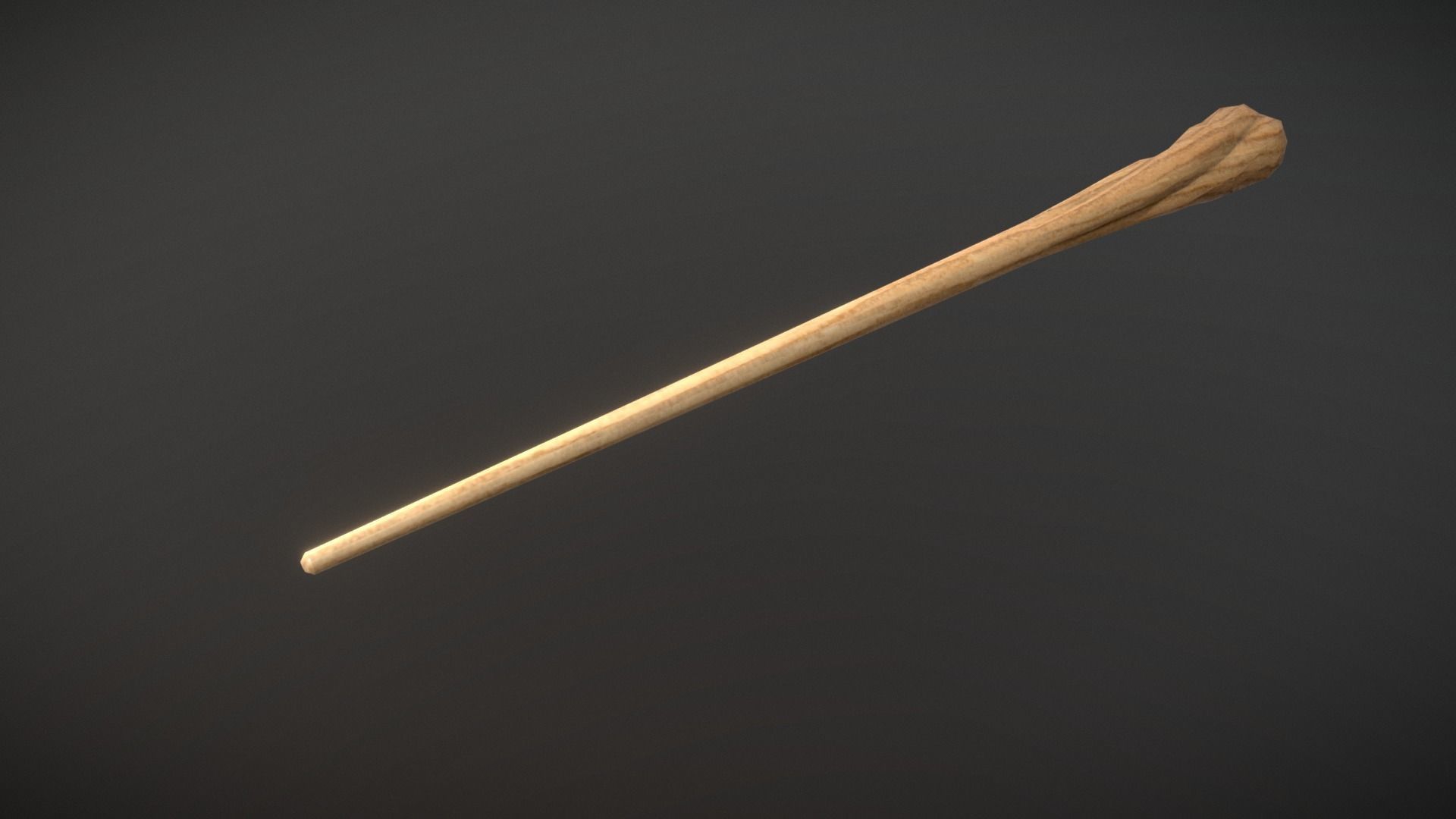 Wood Wand Low-poly 3D model_5