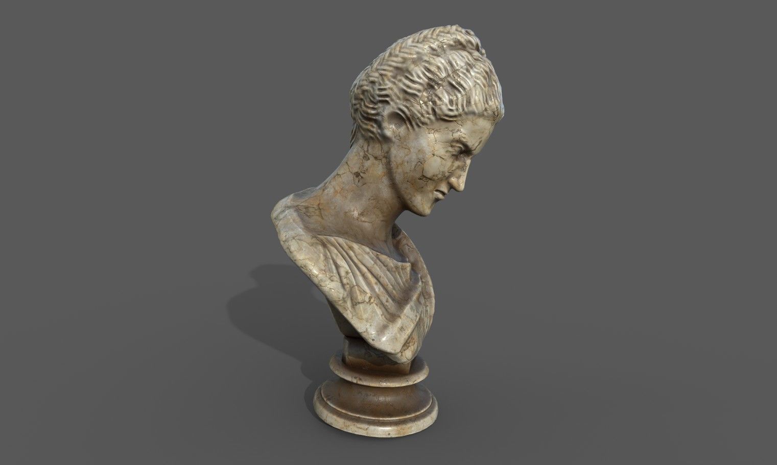 Bust of Artemis Low-poly 3D model_2