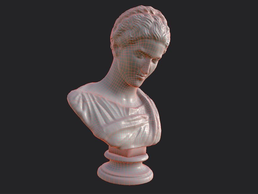 Bust of Artemis Low-poly 3D model_25