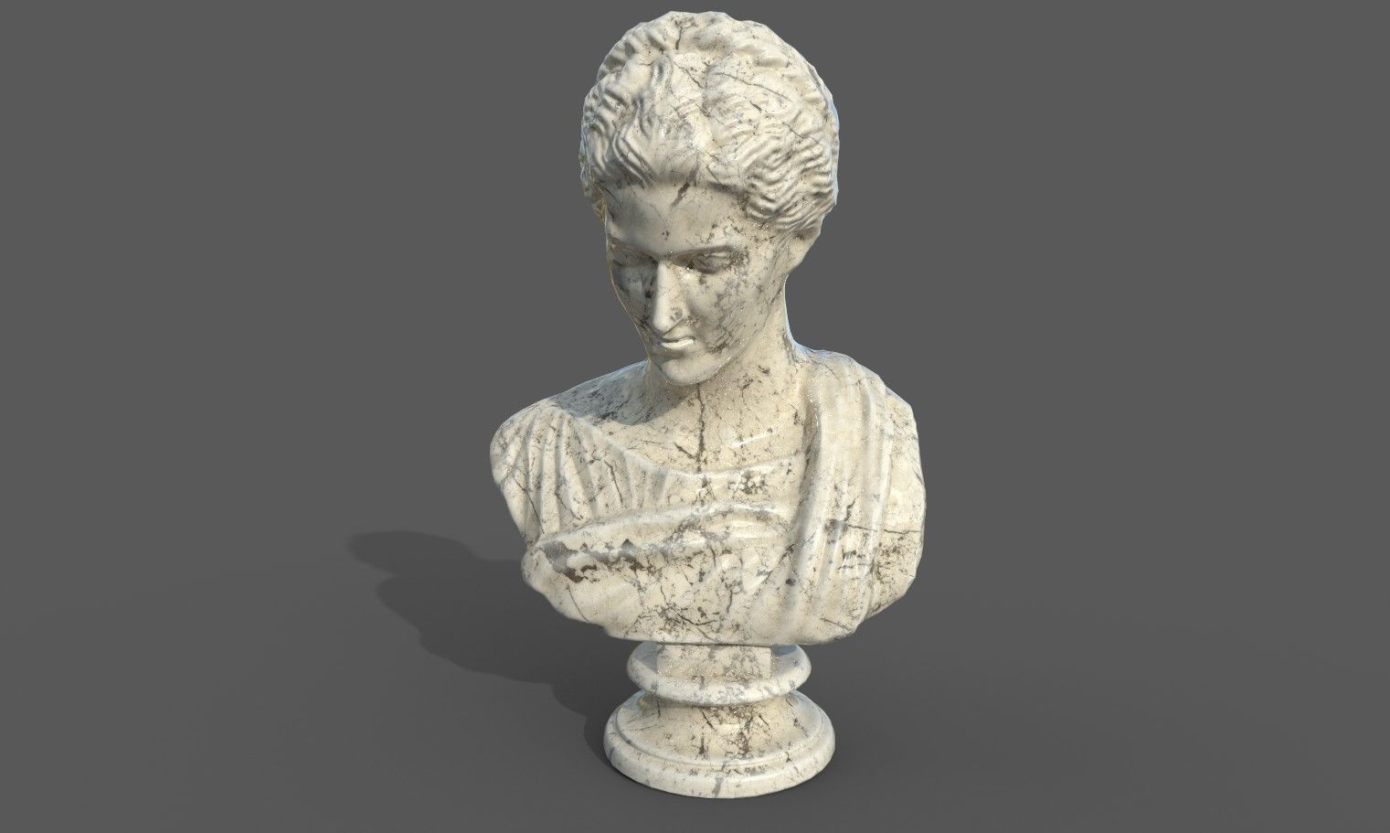 Bust of Artemis Low-poly 3D model_14