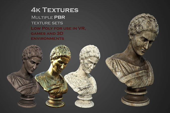 Bust of Artemis  Low-poly 3D model