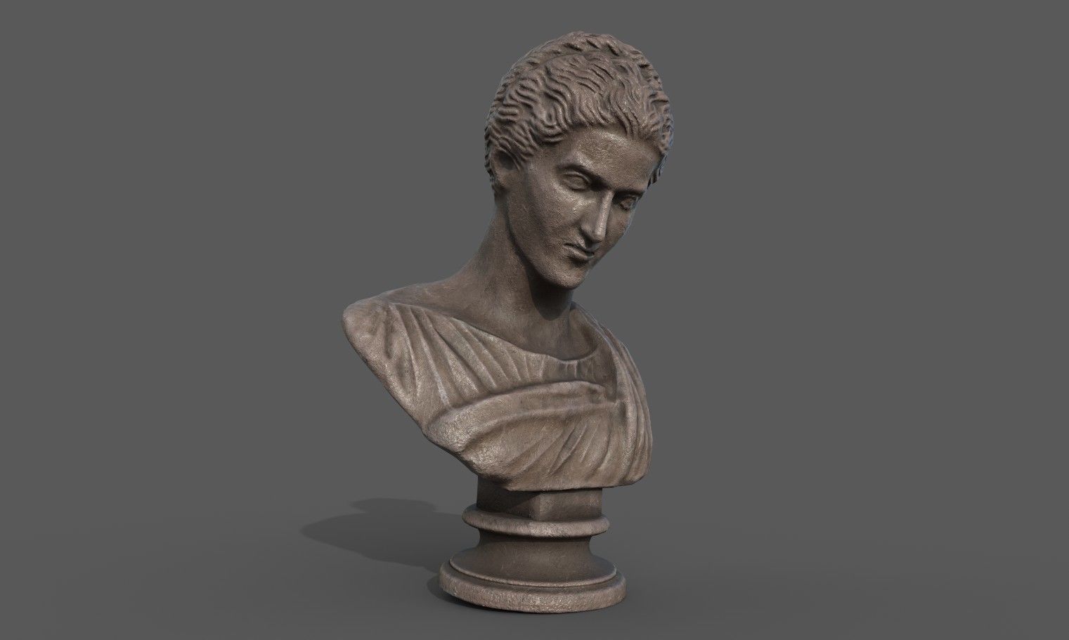 Bust of Artemis Low-poly 3D model_8