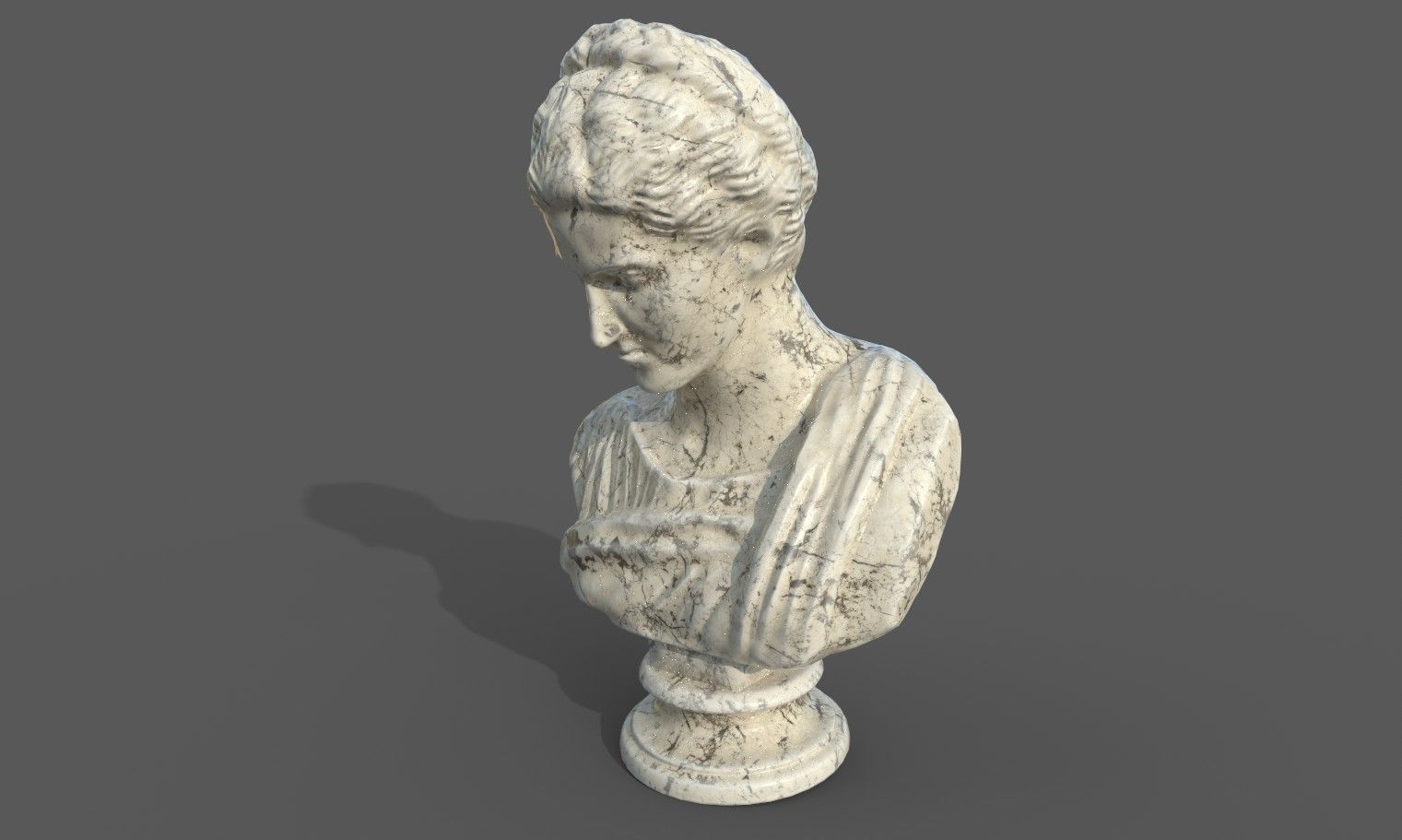 Bust of Artemis Low-poly 3D model_13