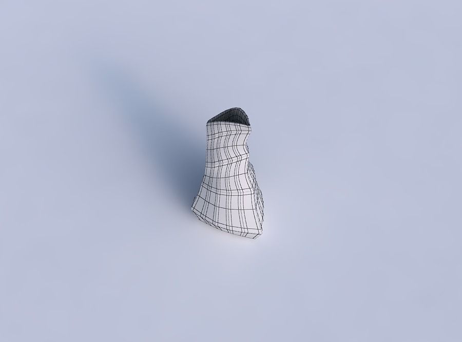 Vase puffy bent triangle with curved creases 3D print model_6