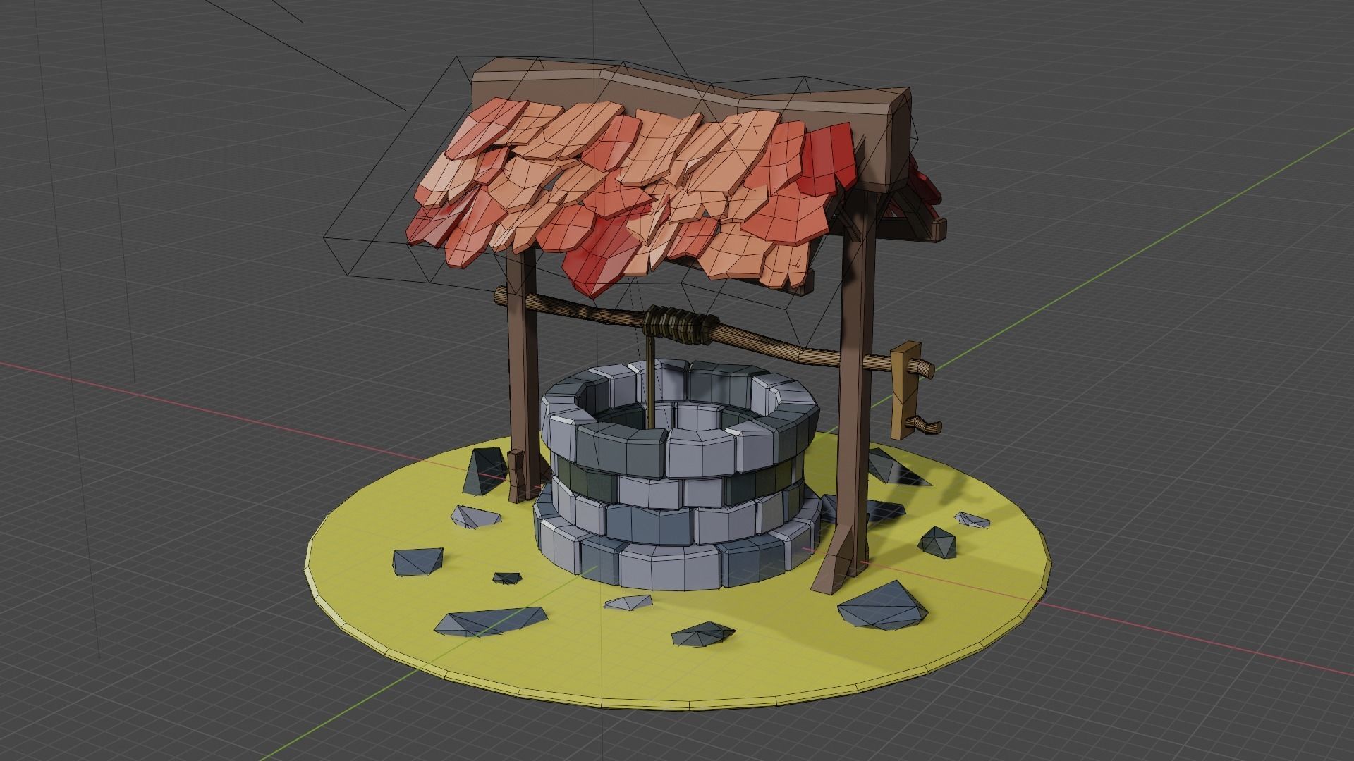 Low Poly Well water Free low-poly 3D model_4
