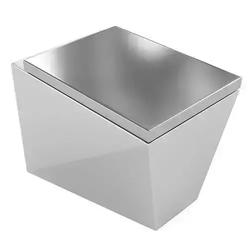 Metallic Square Toilet Bowl 3D model