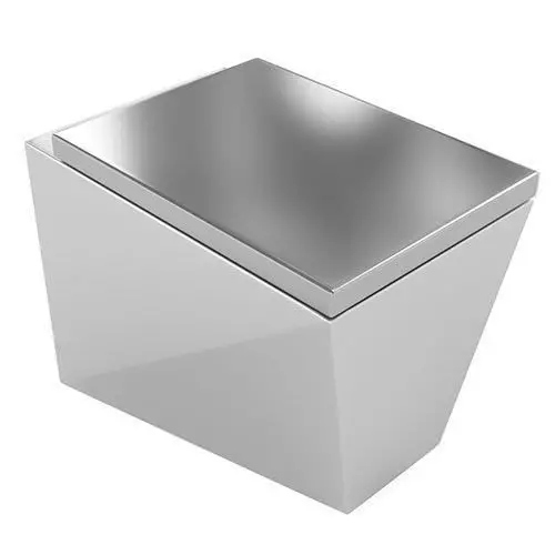 Metallic Square Toilet Bowl 3D model