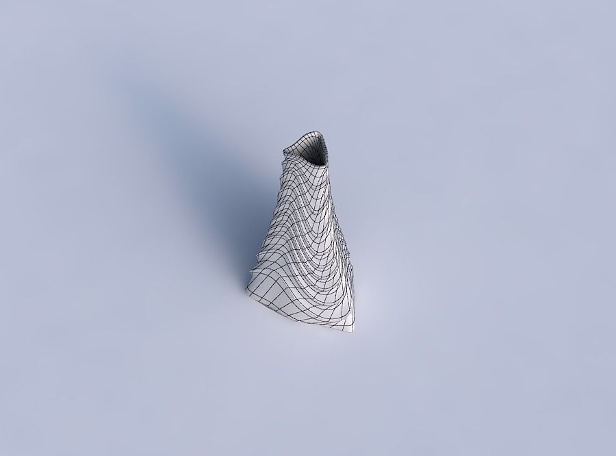Vase grounded triangle with curved horizontal wavy sections 3D print model_6